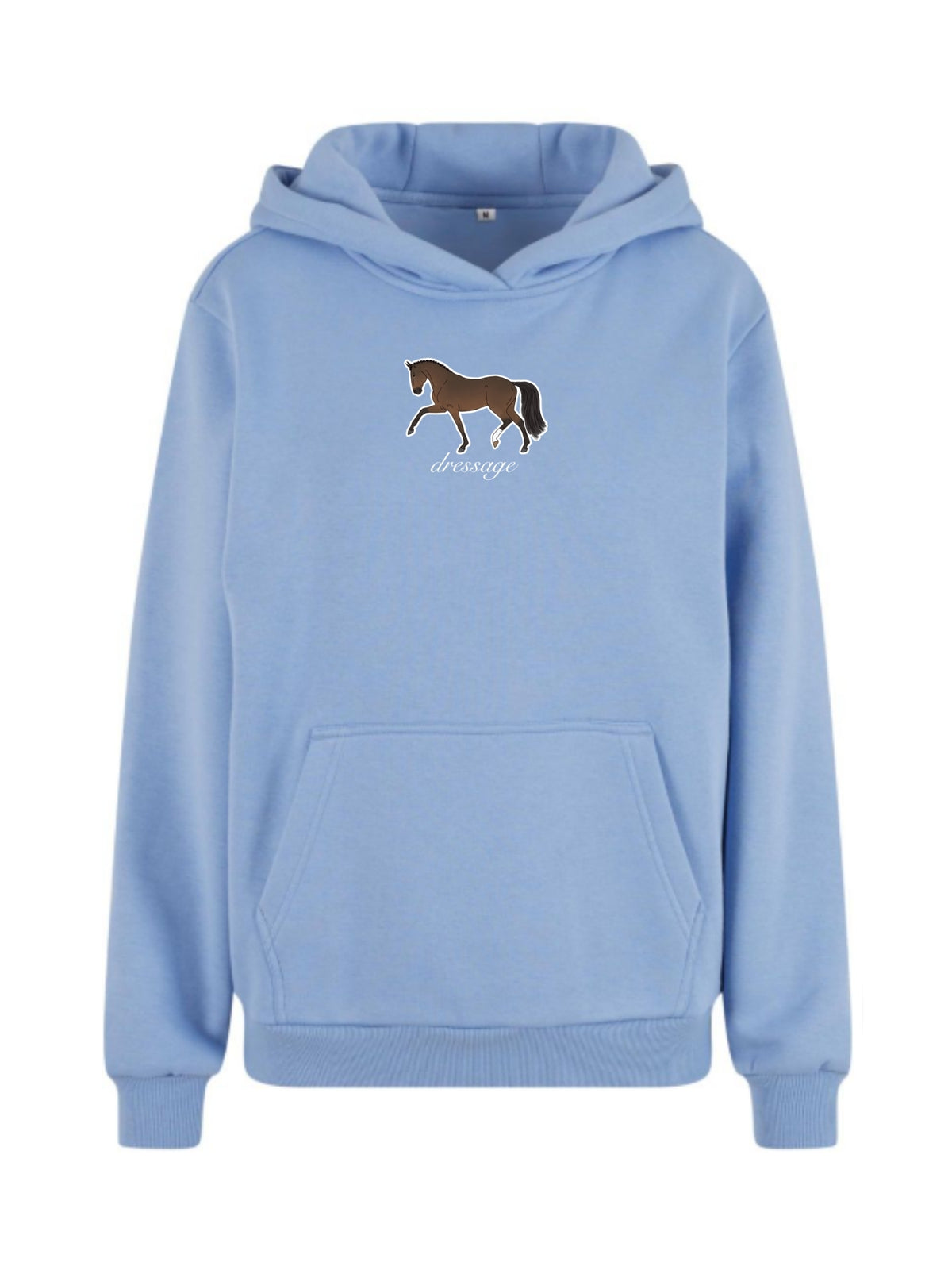 Miękka bluza z haftem "DRESSAGE" dla Koniary Oversize - COZY - Powder Blue