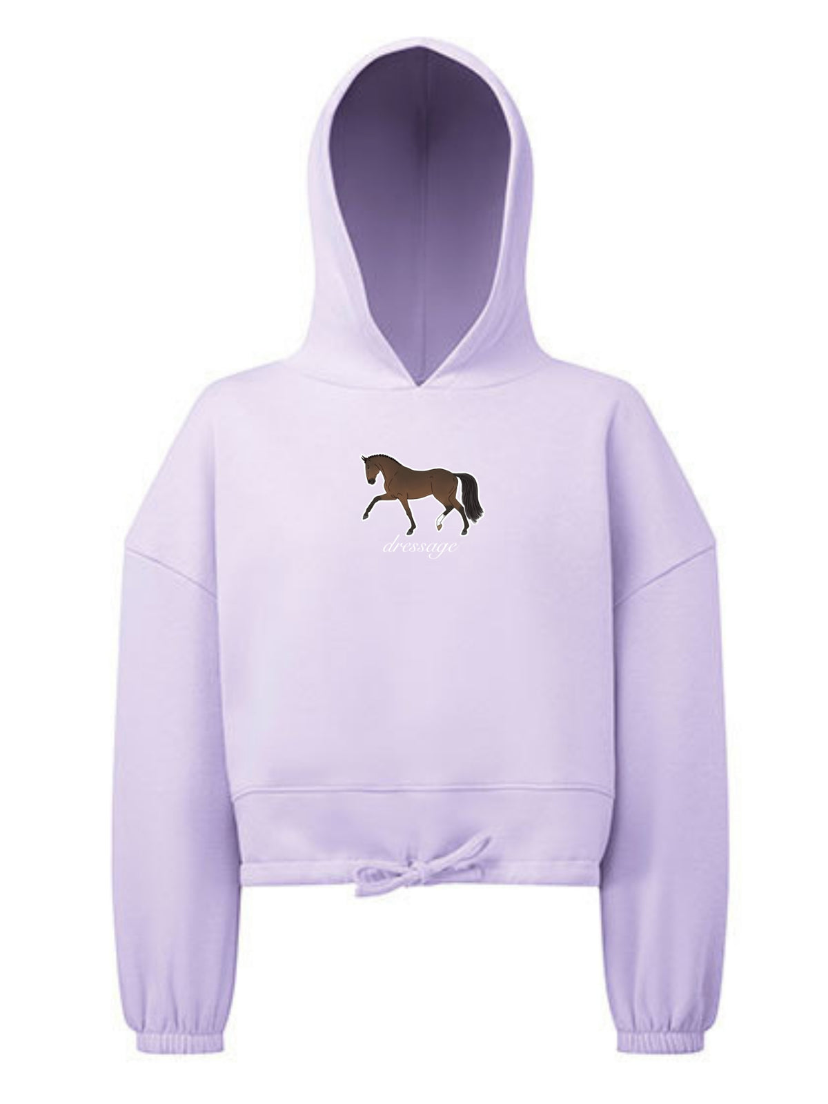 Miękka bluza ze ściągaczem, z haftem "DRESSAGE" dla Koniary - LOVELY - Lilac