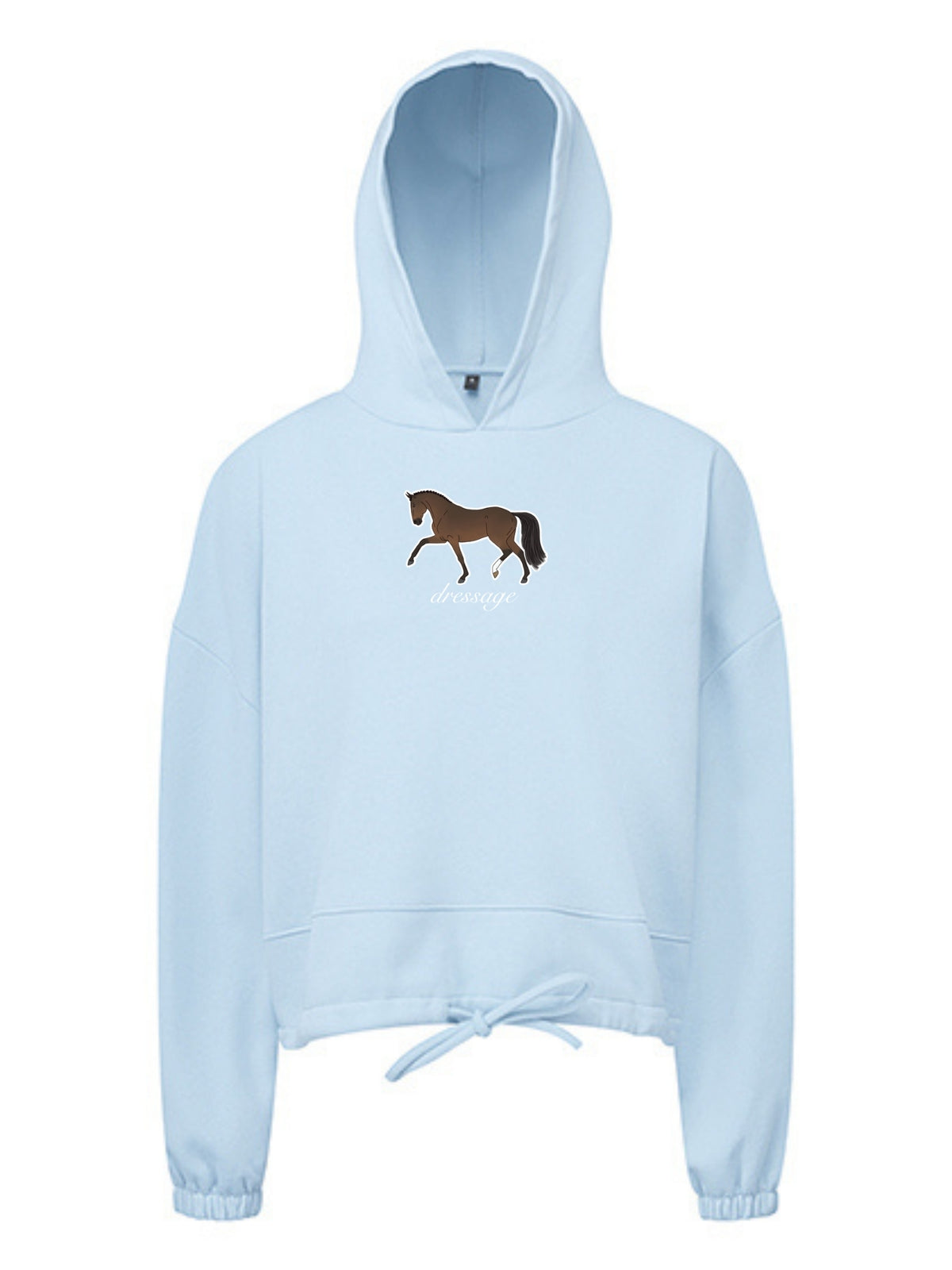 Miękka bluza ze ściągaczem, z haftem "DRESSAGE" dla Koniary - LOVELY - Sky Blue