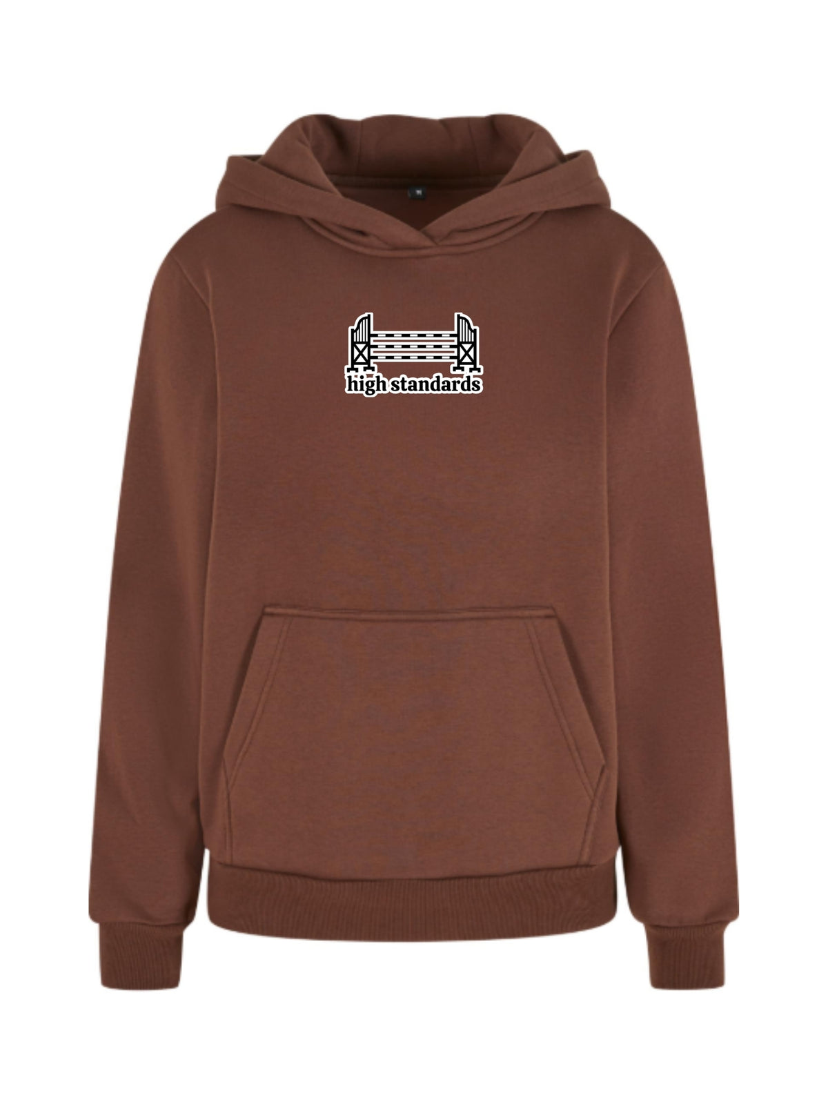 Miękka bluza z haftem "HIGH STANDARDS" dla Koniary Oversize - COZY - Chocolate Brown