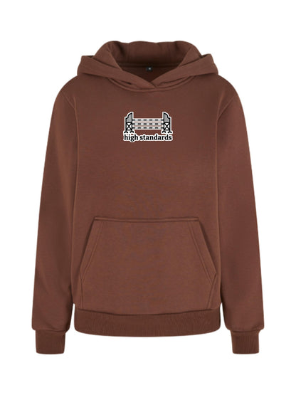 Miękka bluza z haftem "HIGH STANDARDS" dla Koniary Oversize - COZY - Chocolate Brown