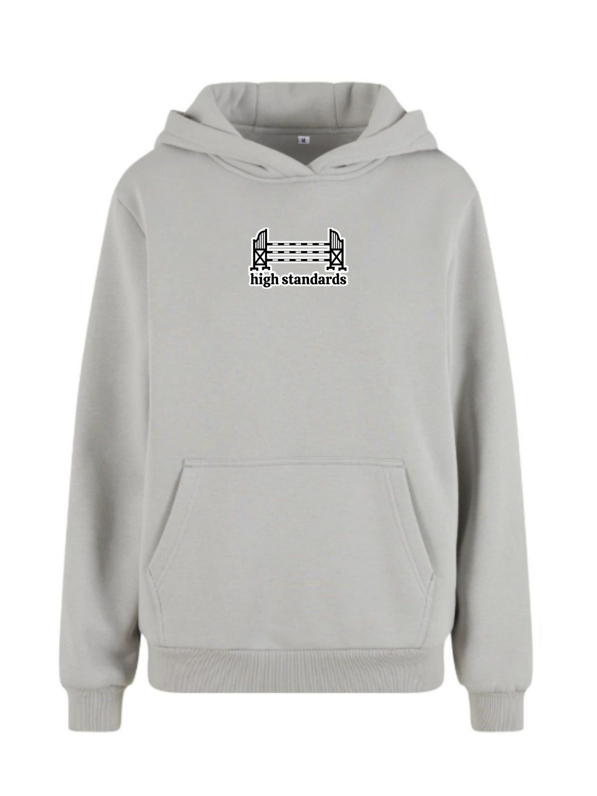 Miękka bluza z haftem "HIGH STANDARDS" dla Koniary Oversize - COZY - Light Asphalt