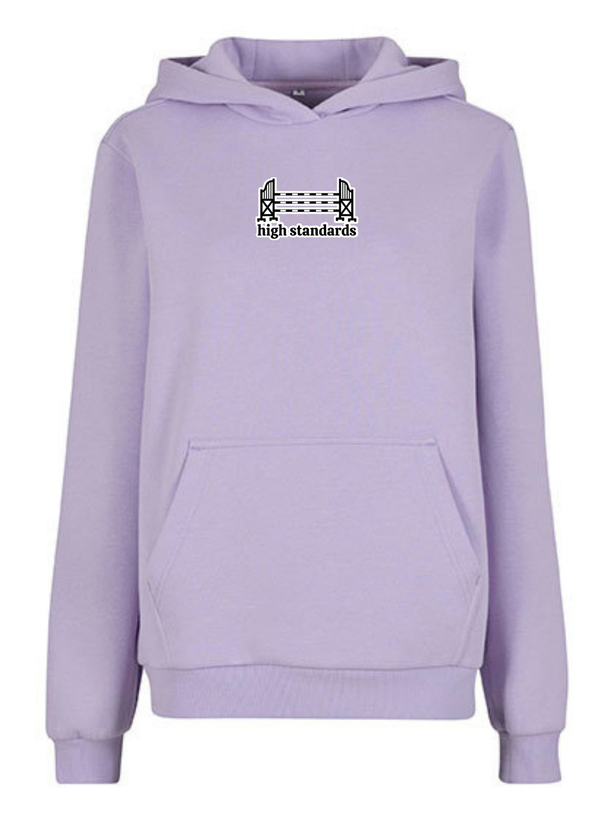 Miękka bluza z haftem "HIGH STANDARDS" dla Koniary Oversize - COZY - Lilac