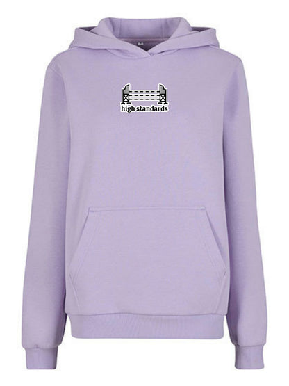Miękka bluza z haftem "HIGH STANDARDS" dla Koniary Oversize - COZY - Lilac
