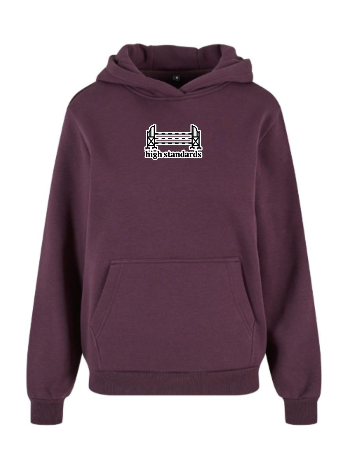 Miękka bluza z haftem "HIGH STANDARDS" dla Koniarza Oversize - COZY - Plum Purple