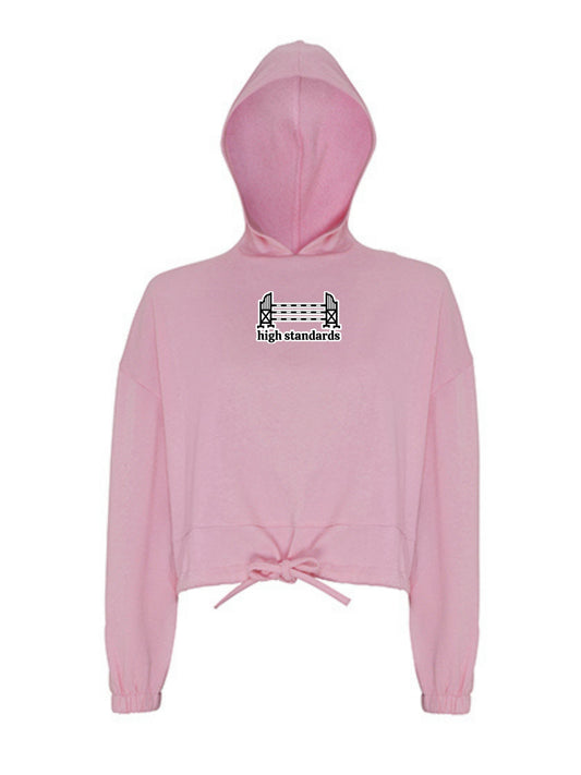 Miękka bluza ze ściągaczem, z haftem "HIGH STANDARDS" dla Koniary - LOVELY - Light Pink