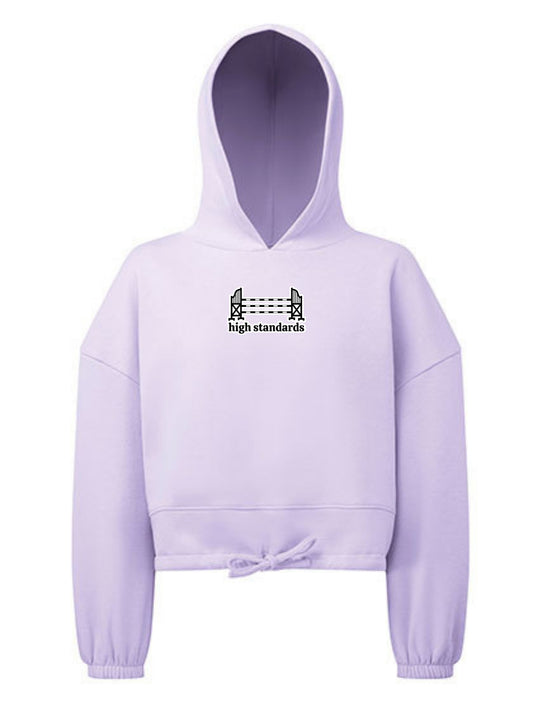 Miękka bluza ze ściągaczem, z haftem "HIGH STANDARDS" dla Koniary - LOVELY - Lilac