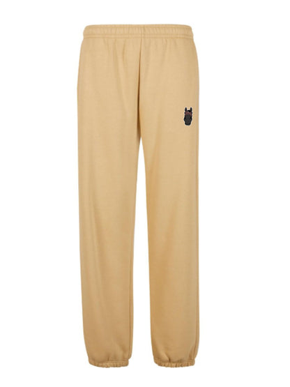 Miękkie spodnie dresowe z haftem dla Koniarza - COZY - Beige