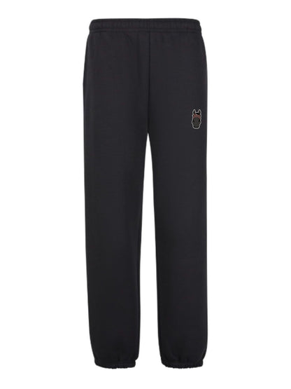 Miękkie spodnie dresowe z haftem dla Koniarza - COZY - Black