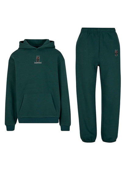 Cozy Komplet Dresowy Dla Koniarza - Horse Dad Oversize - Bottle Green