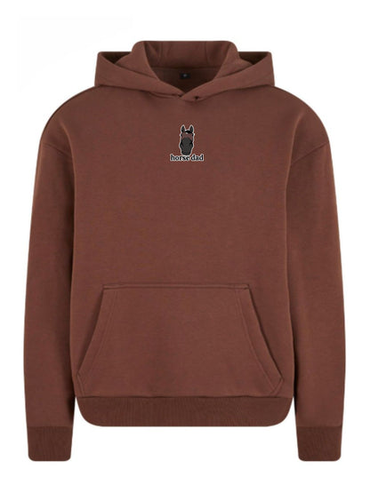 Miękka bluza z haftem "horse dad" dla Koniarza Oversize - COZY - Chocolate Brown