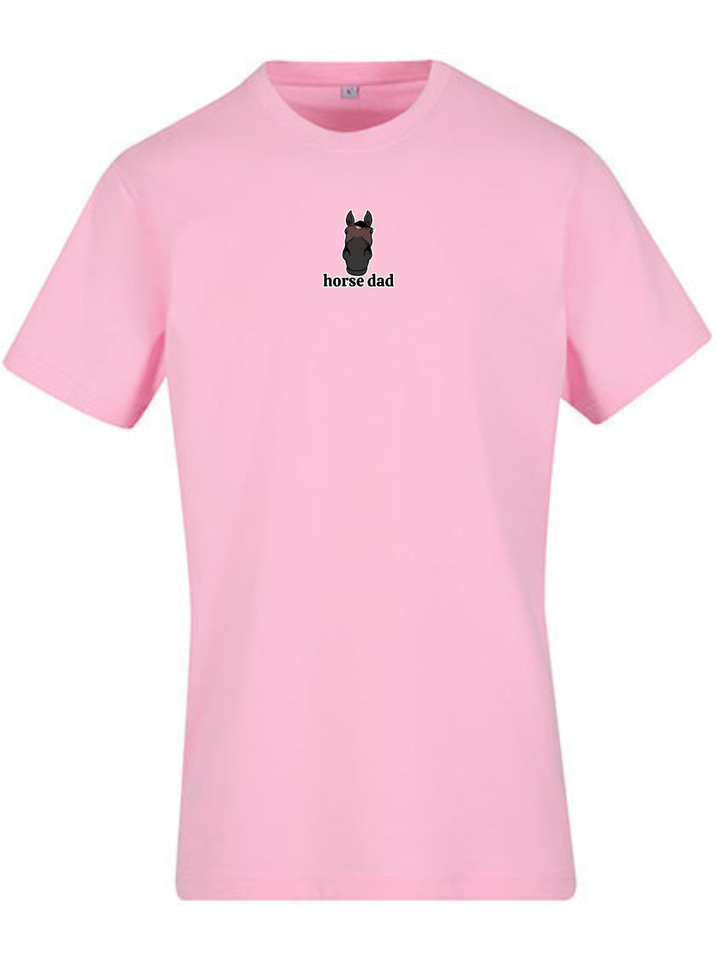 Bawełniana koszulka dla Koniarza z haftem "horse dad" Slim - RIDER- Soft Pink