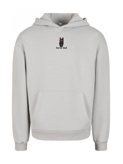 Miękka bluza z haftem "horse dad" dla Koniarza Oversize - COZY - Light Asphalt