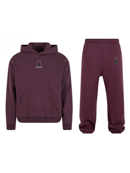 Cozy Komplet Dresowy Dla Koniarza - Horse Dad Oversize - Plum Purple