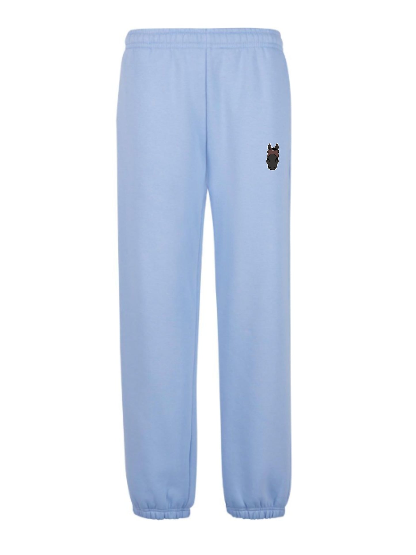 Miękkie spodnie dresowe z haftem dla Koniarza - COZY - Powder Blue
