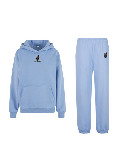 Cozy Komplet Dresowy Dla Koniarza - Horse Dad Oversize - Powder Blue