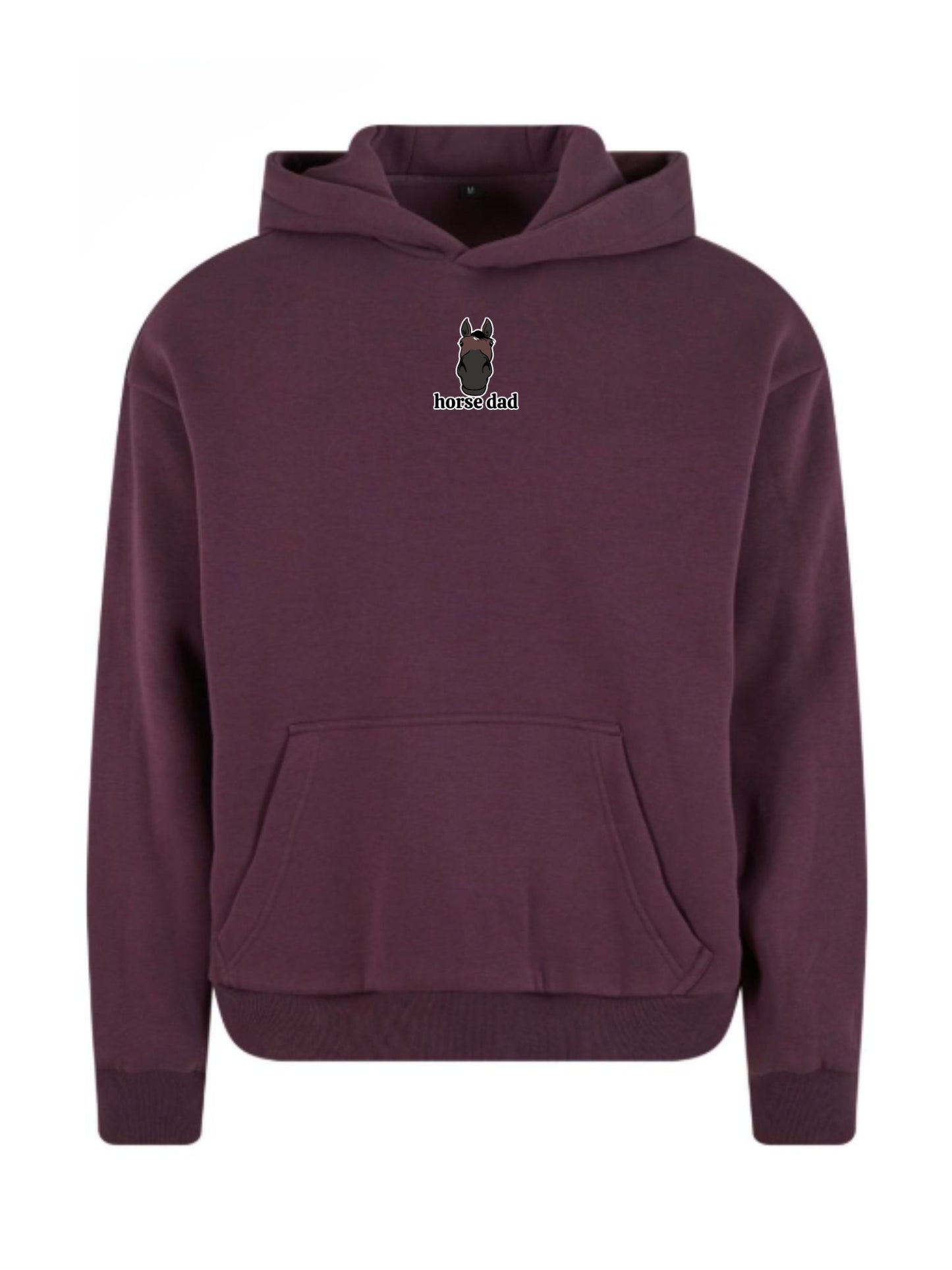 Miękka bluza z haftem "horse dad" dla Koniarza Oversize - COZY - Plum Purple