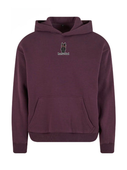 Miękka bluza z haftem "horse dad" dla Koniarza Oversize - COZY - Plum Purple
