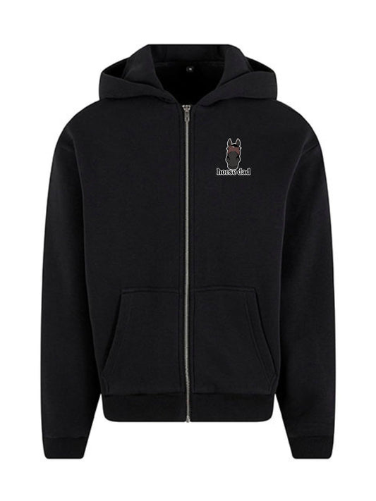 Cozy Rozpinana Bluza dla Koniarza - Horse Dad Oversize - Black