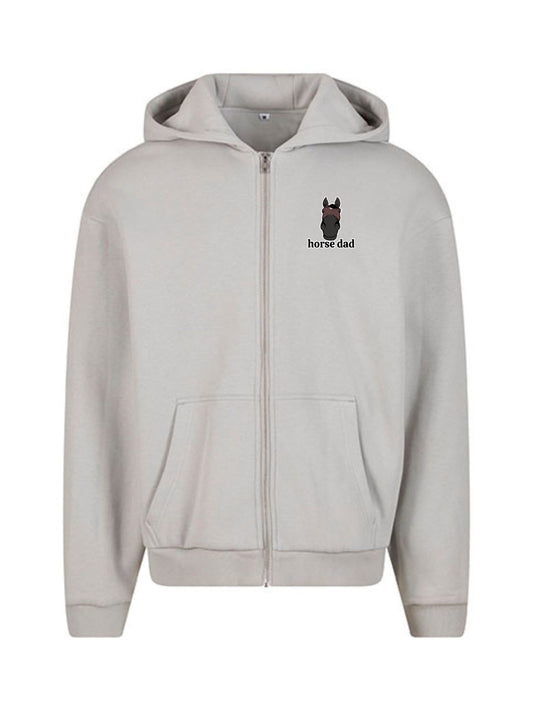 Cozy Rozpinana Bluza dla Koniarza - Horse Dad Oversize - Light Asphalt