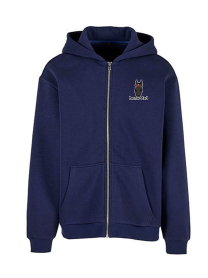Cozy Rozpinana Bluza dla Koniarza - Horse Dad Oversize - Navy