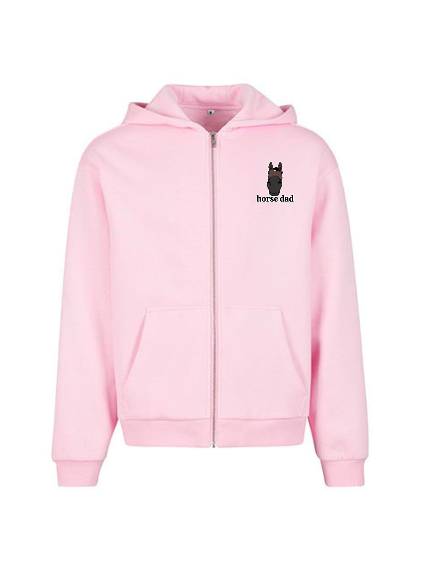 Cozy Rozpinana Bluza dla Koniarza - Horse Dad Oversize - Soft Pink