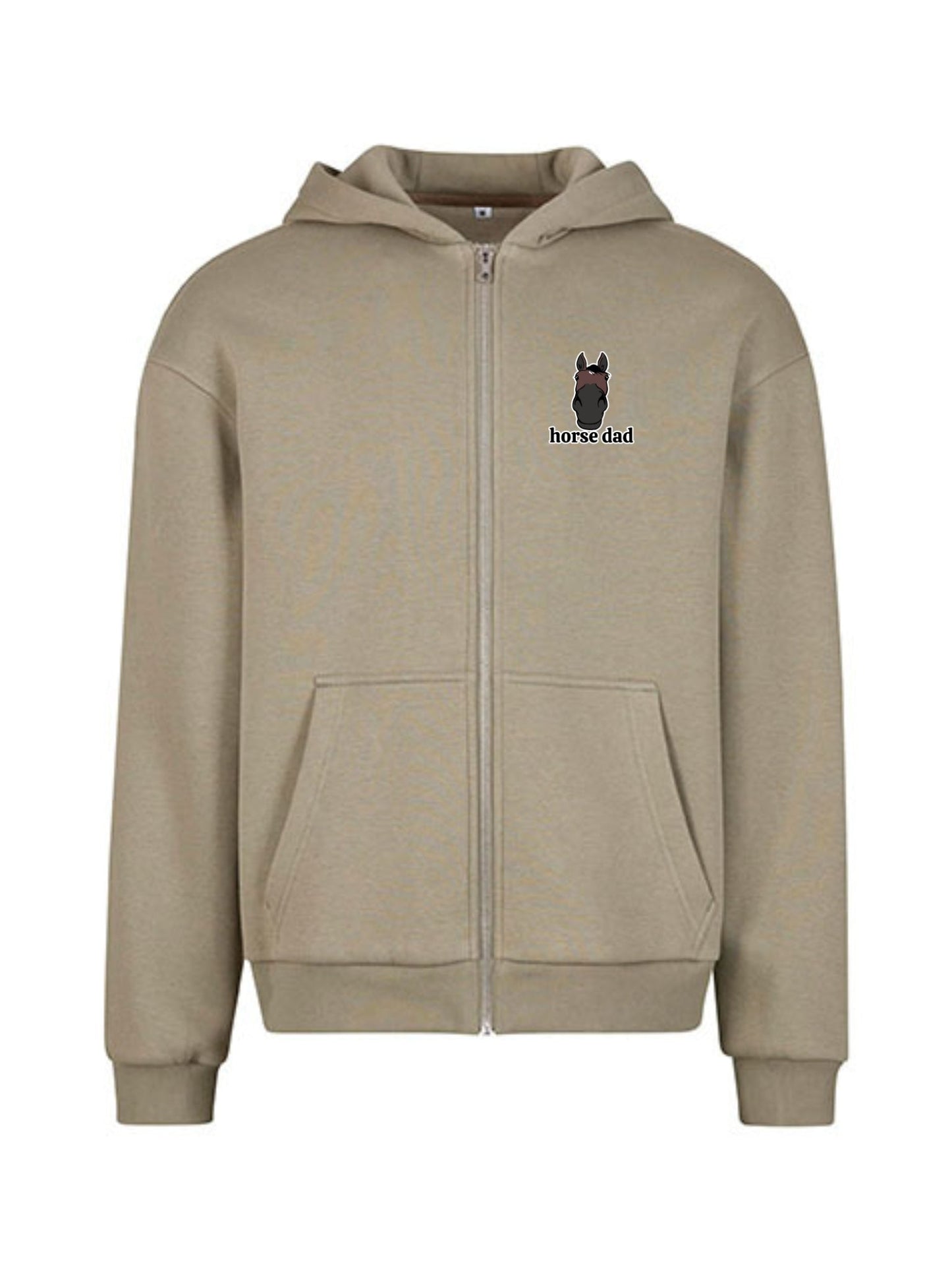Cozy Rozpinana Bluza dla Koniarza - Horse Dad Oversize - Pale Olive