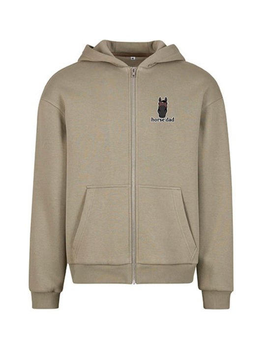 Cozy Rozpinana Bluza dla Koniarza - Horse Dad Oversize - Pale Olive