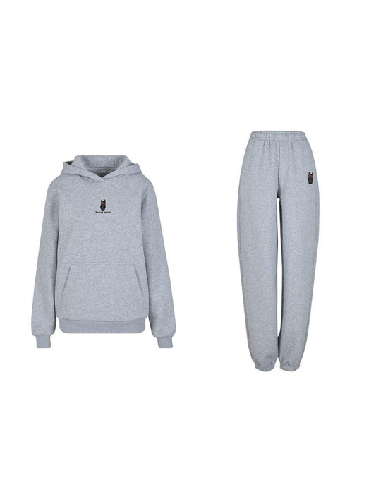 Cozy Komplet Dresowy Dla Koniary - Horse Mom Oversize - Heather Grey