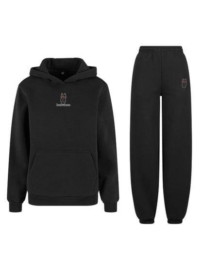 Miękki komplet dresowy z haftem "horse mom" dla Koniary Oversize - COZY - Black