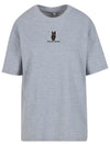 Bawełniana koszulka dla Koniary z haftem "horse mom" Oversize - HORSEY - Heather Grey