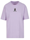 Bawełniana koszulka dla Koniary z haftem "horse mom" Oversize - HORSEY - Lilac