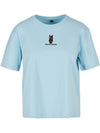 Bawełniana koszulka dla Koniary z haftem "horse mom" Oversize - HORSEY - Ocean Blue
