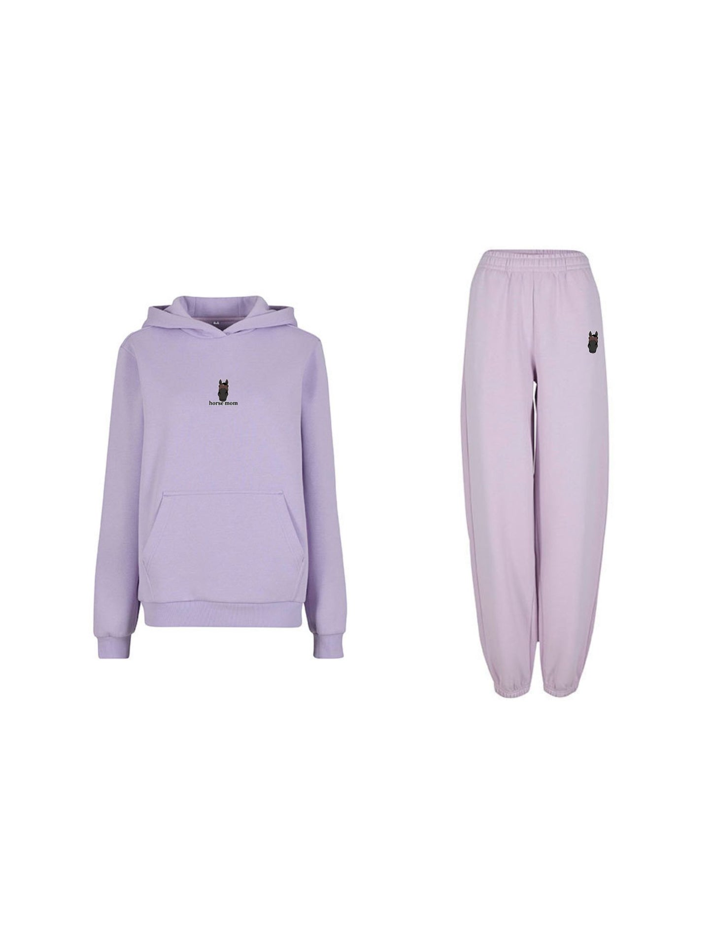 Cozy Komplet Dresowy Dla Koniary - Horse Mom Oversize - Lilac