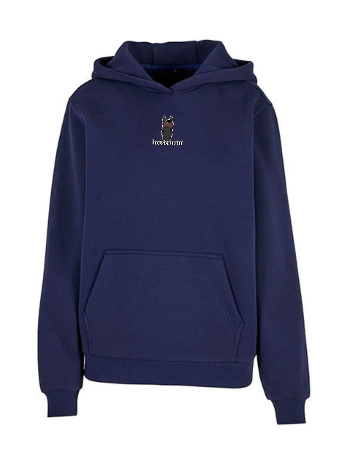 Miękka bluza z haftem "horse mom" dla Koniary Oversize - COZY - Navy
