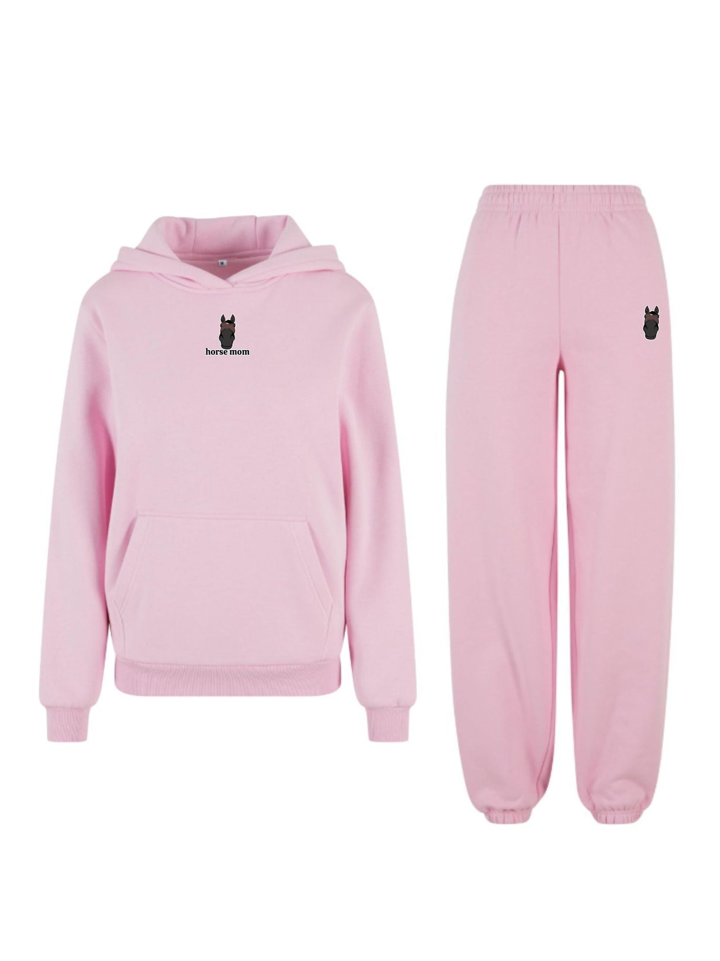 Cozy Komplet Dresowy Dla Koniary - Horse Mom Oversize - Soft Pink