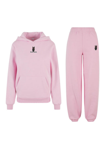 Cozy Komplet Dresowy Dla Koniary - Horse Mom Oversize - Soft Pink
