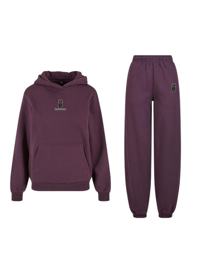 Cozy Komplet Dresowy Dla Koniary - Horse Mom Oversize - Plum Purple