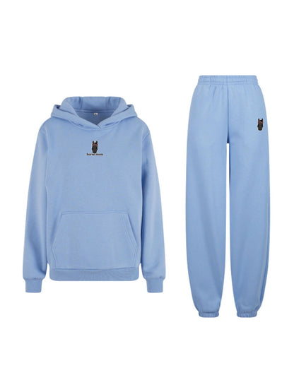 Cozy Komplet Dresowy Dla Koniary - Horse Mom Oversize - Powder Blue