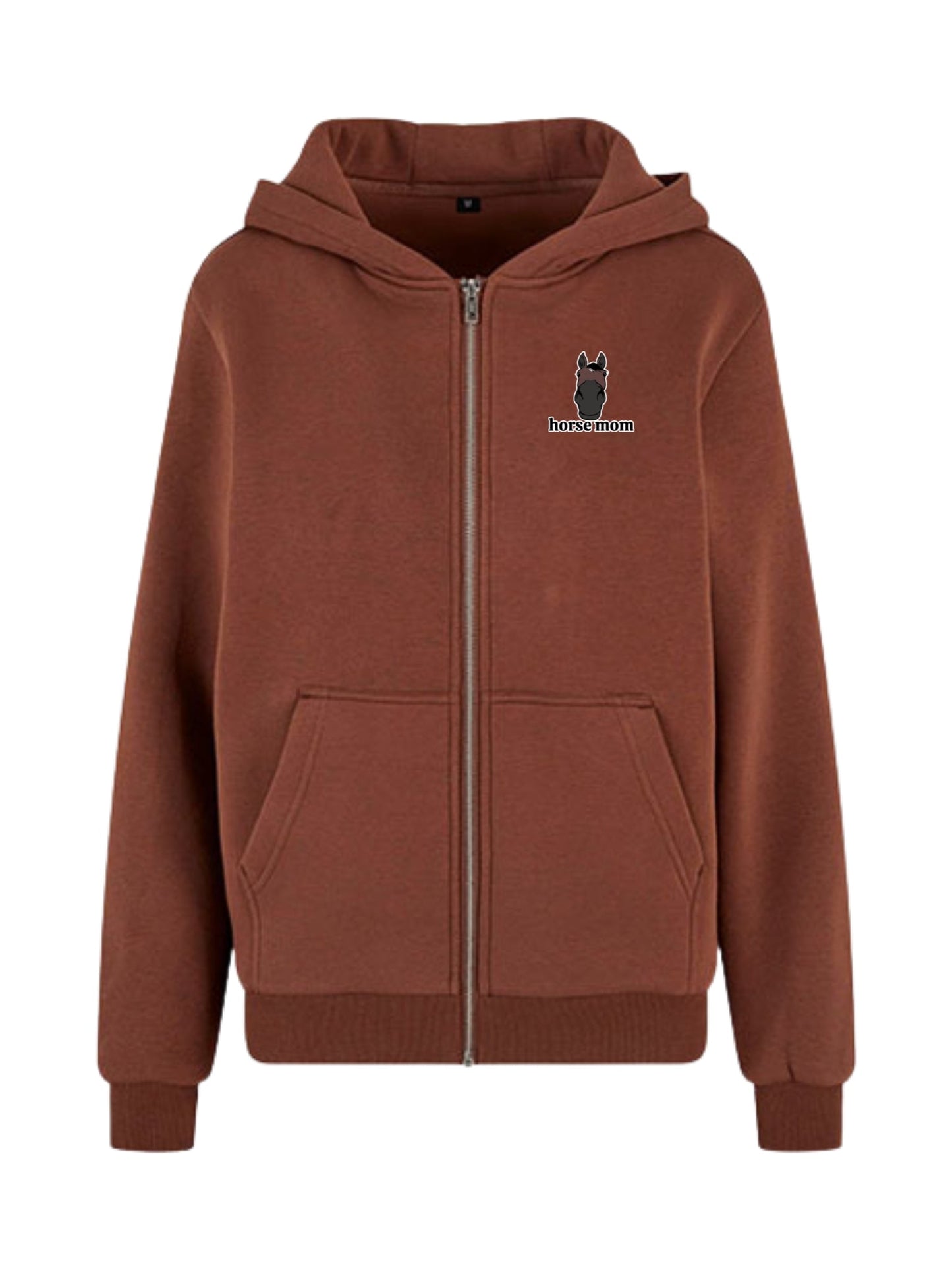 Cozy Rozpinana Bluza dla Koniary - Horse Mom Oversize - Chocolate Brown