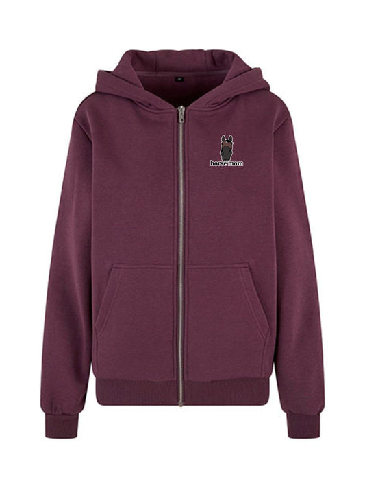 Cozy Rozpinana Bluza dla Koniary - Horse Mom Oversize - Plum Purple