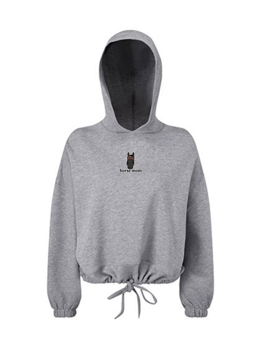 Cozy Bluza ze Ściągaczem - Horse Mom - Heather Grey
