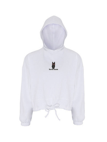 Cozy Bluza ze Ściągaczem - Horse Mom - White