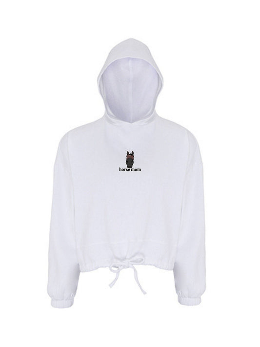 Cozy Bluza ze Ściągaczem - Horse Mom - White