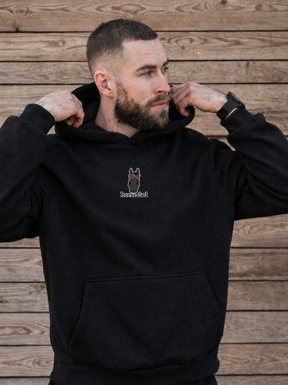 Miękka bluza z haftem "horse dad" dla Koniarza Oversize - COZY - Black