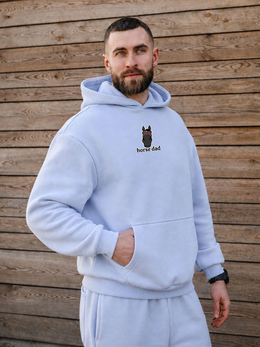 Cozy Bluza dla Koniarza - Horse Dad Oversize - Powder Blue