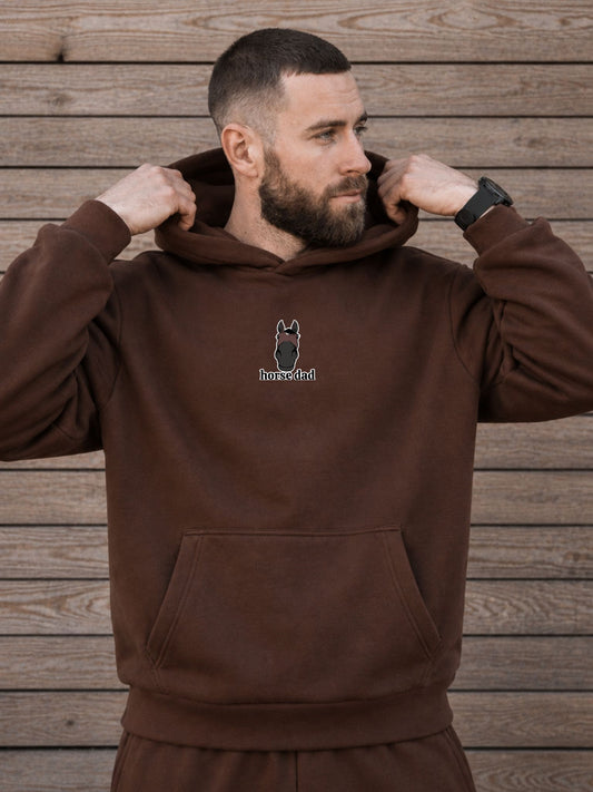 Cozy Bluza dla Koniarza - Horse Dad Oversize - Chocolate Brown