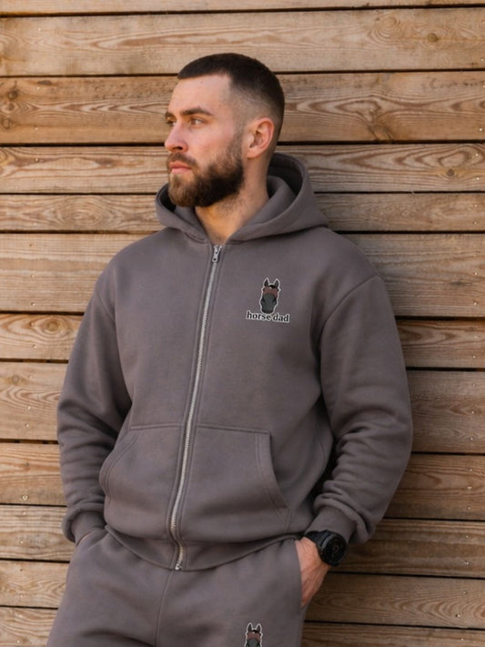 Cozy Rozpinana Bluza dla Koniarza - Horse Dad Oversize - Magnet