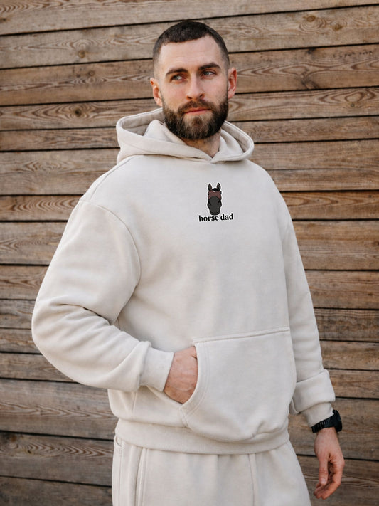 Cozy Bluza dla Koniarza - Horse Dad Oversize - Light Asphalt