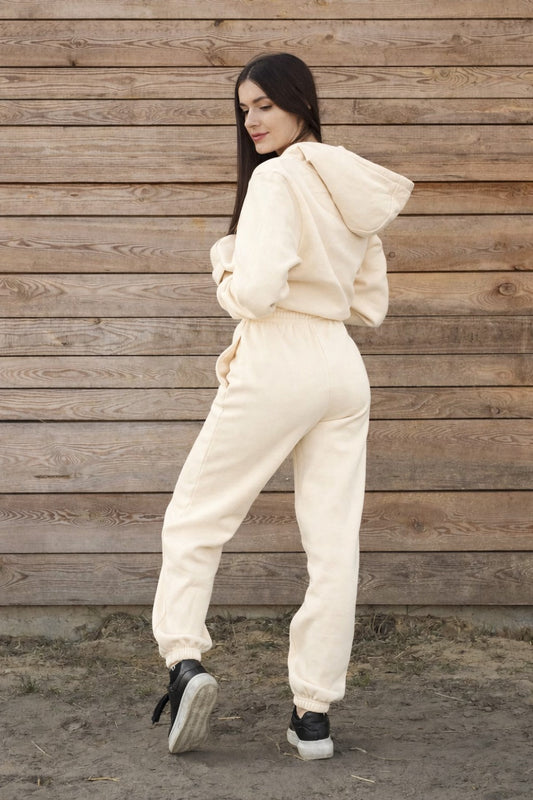 Cozy Komplet Dresowy Dla Koniary - Horse Mom Oversize - White Sand